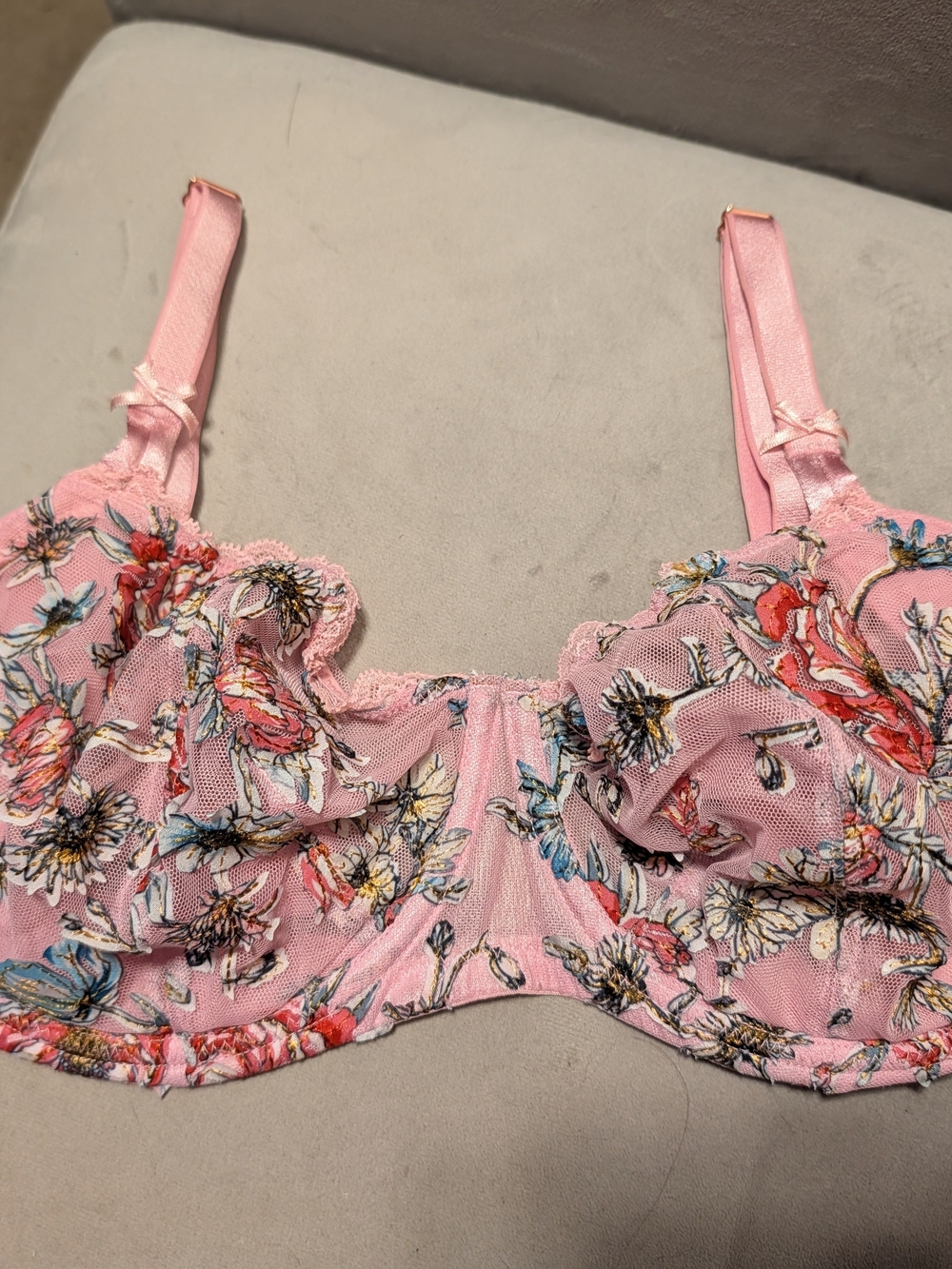 Floral Lace Underwire Bra - Pink VS Dream Angels